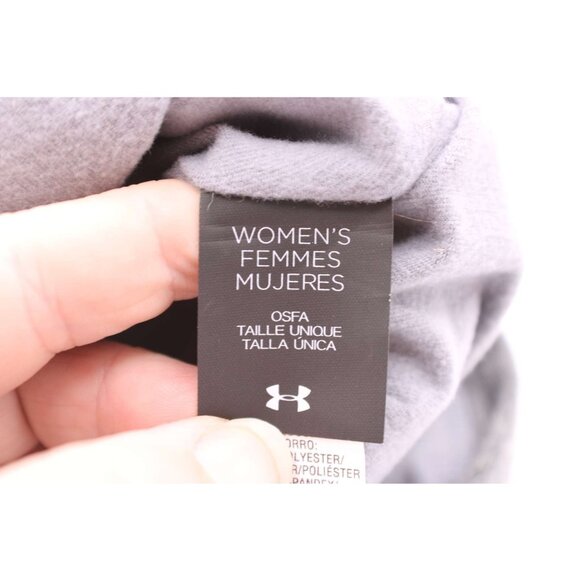 Under Armour Beanie Hat OSFA Gray Pink Logo Cold Gear Knit Stretch Cotton Womens - Picture 4 of 9